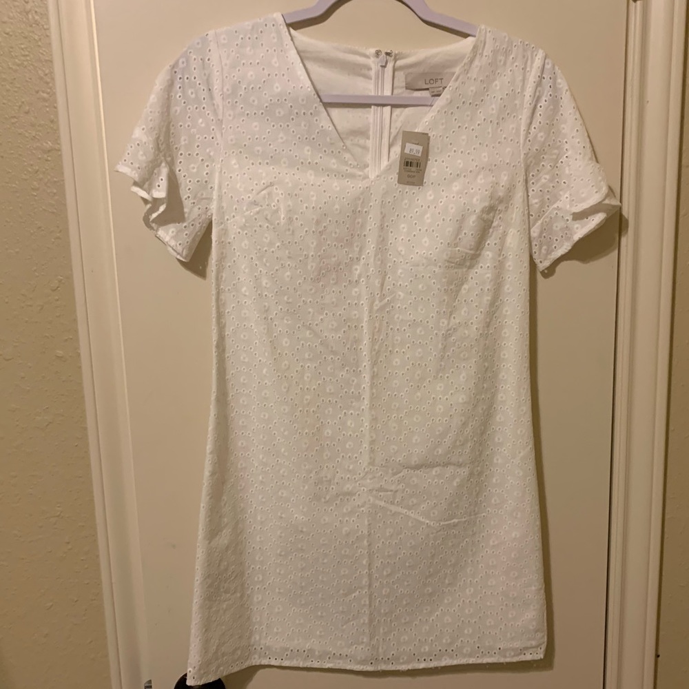 NWT Loft White Lace Dress Size 00P